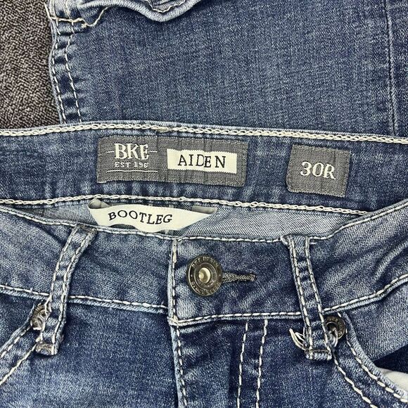 BKE Aiden Jeans Men's 30R Blue Bootleg Stretch Denim - Picture 5 of 6